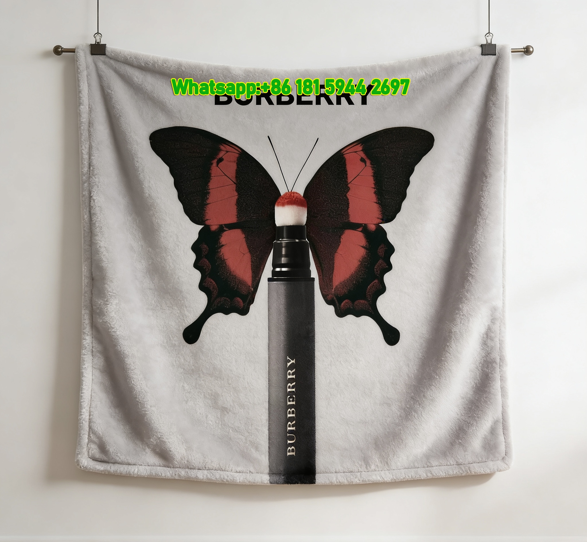 Burberry Butterfly Makeup Print Flannel Sofa Throw Blanket B240